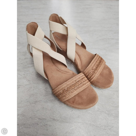 Sandals Heels Wedge By Easy Spirit In Tan, Size: 7.5