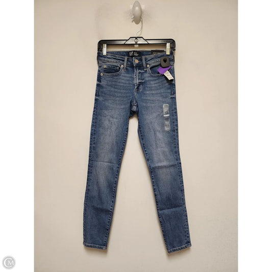 Jeans Skinny By Gap In Blue Denim, Size: 0