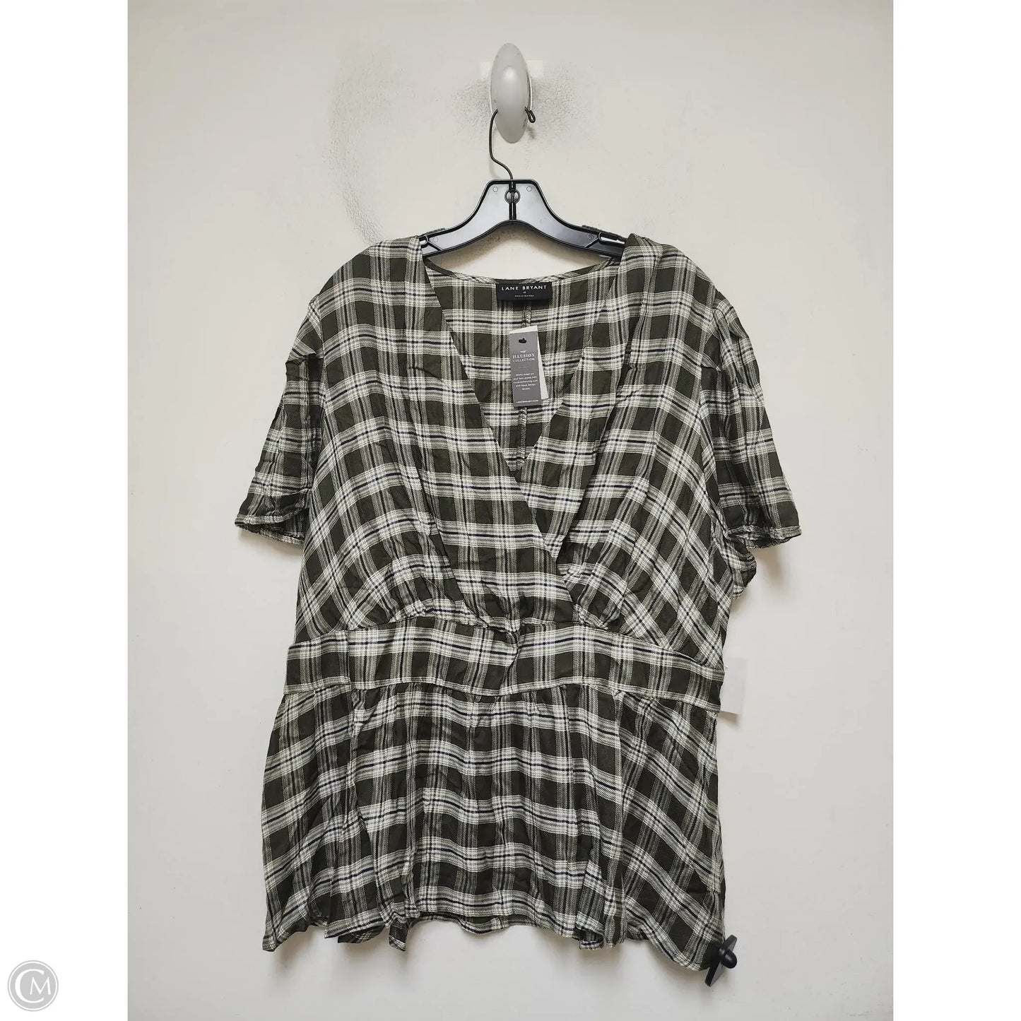 Top Short Sleeve By Lane Bryant In Plaid Pattern, Size: 2x