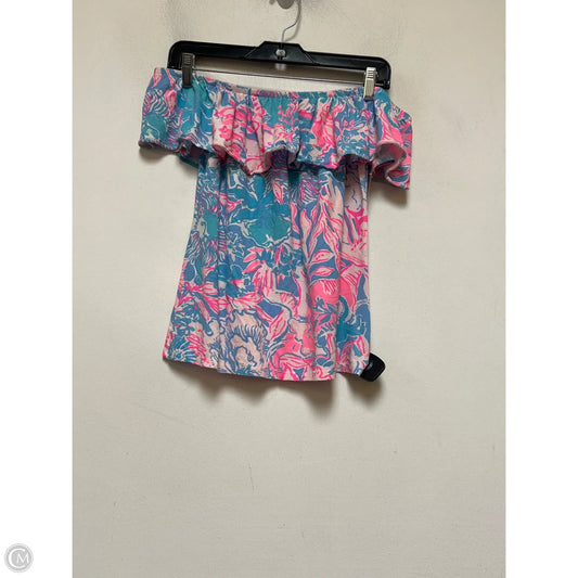 Top Sleeveless Designer By Lilly Pulitzer In Blue & Pink, Size: Xs
