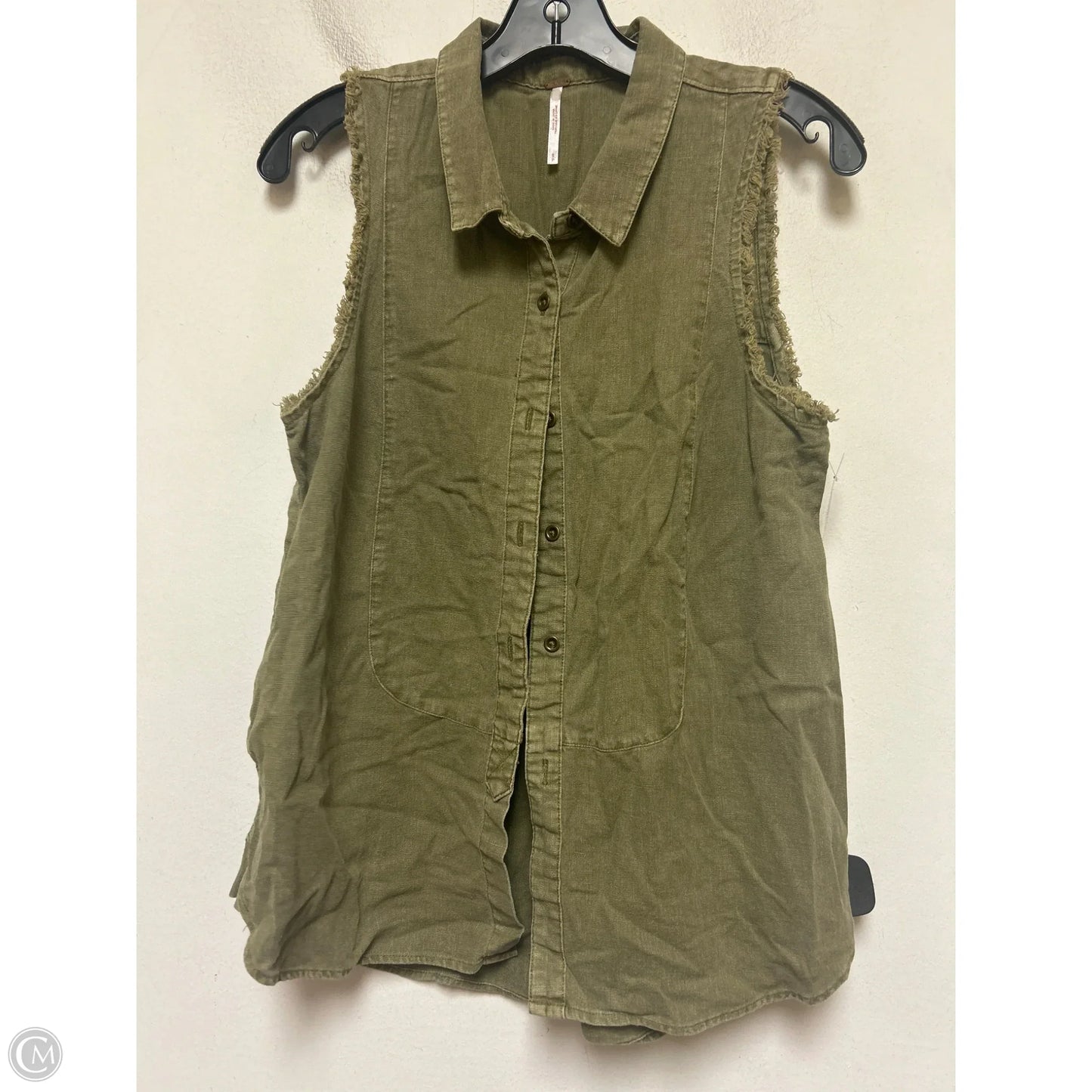 Top Sleeveless By Free People In Green Denim, Size: S