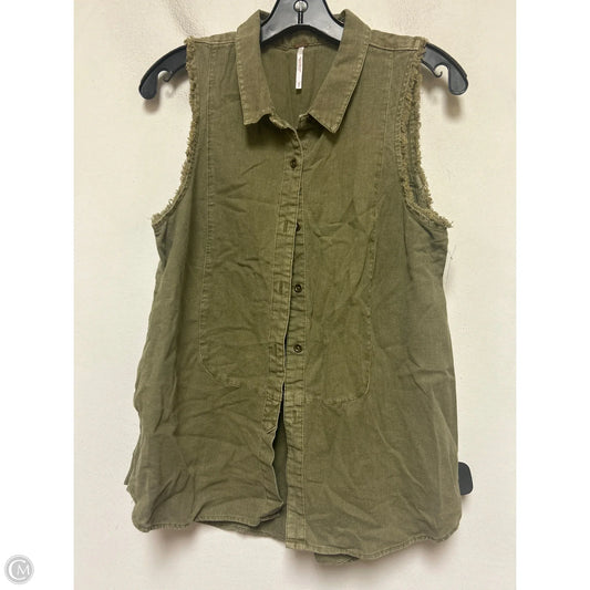 Top Sleeveless By Free People In Green Denim, Size: S