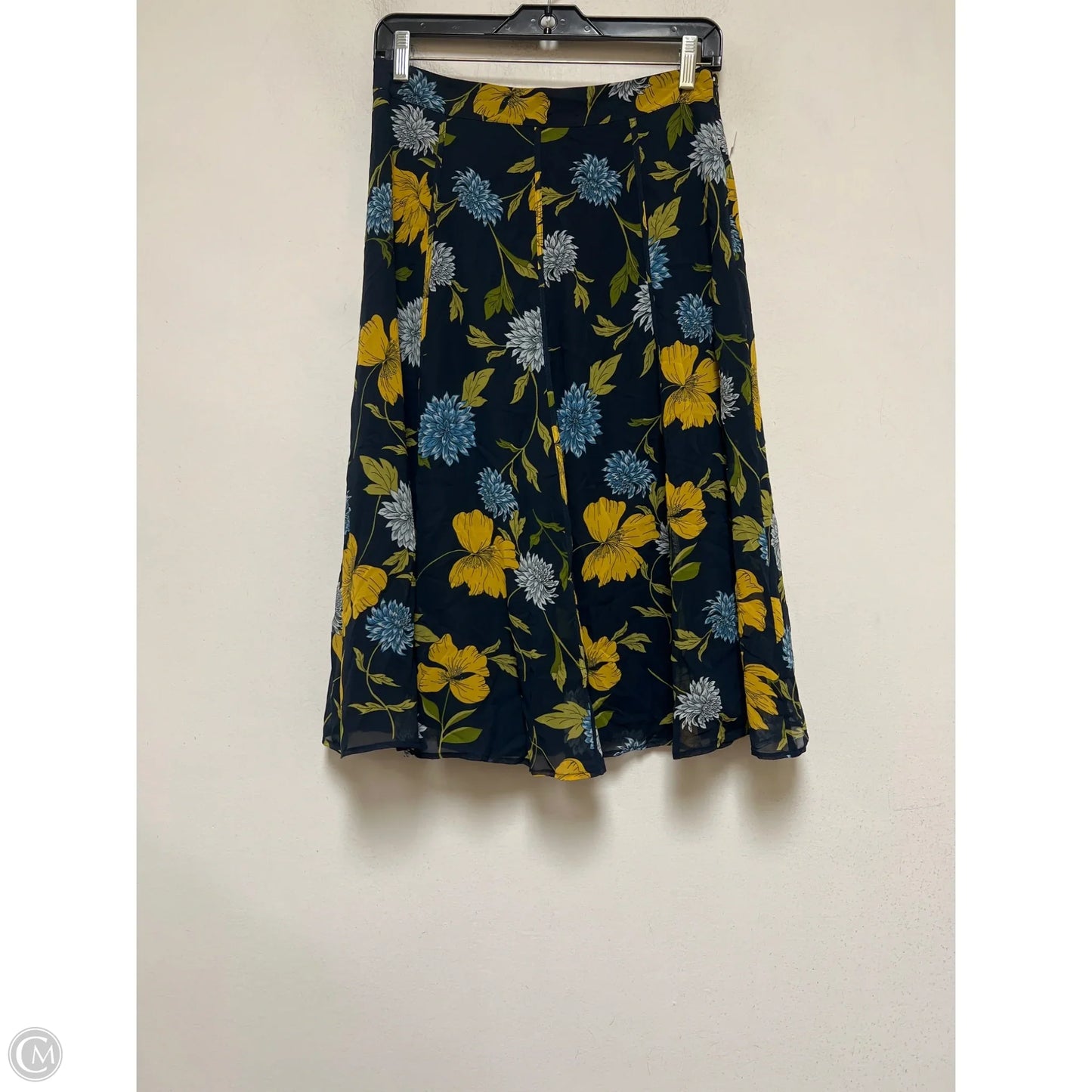 Skirt Midi By Ann Taylor In Blue & Yellow, Size: 2