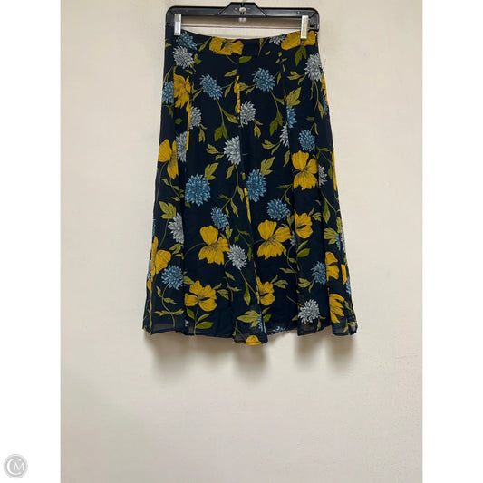 Skirt Midi By Ann Taylor In Blue & Yellow, Size: 2