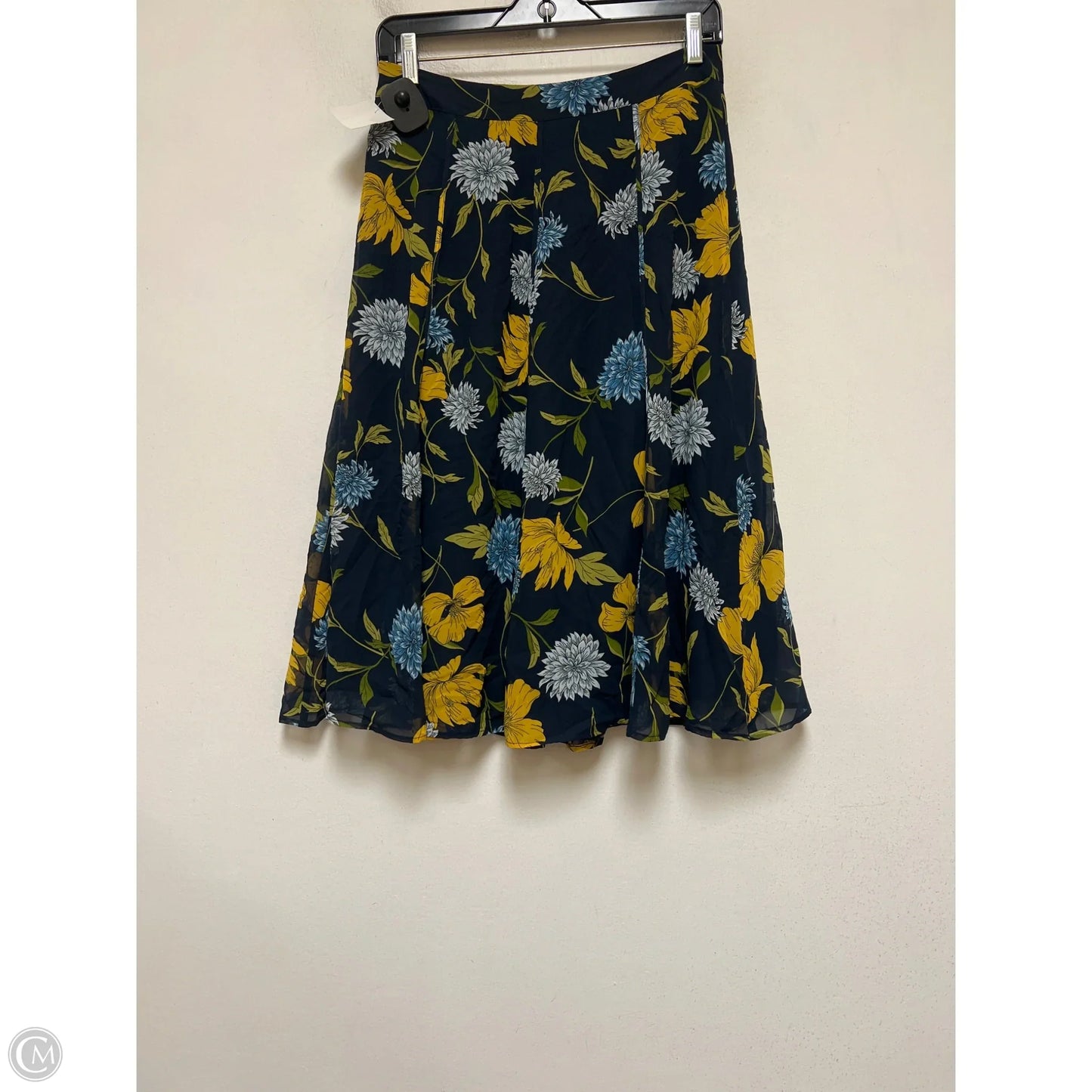Skirt Midi By Ann Taylor In Blue & Yellow, Size: 2