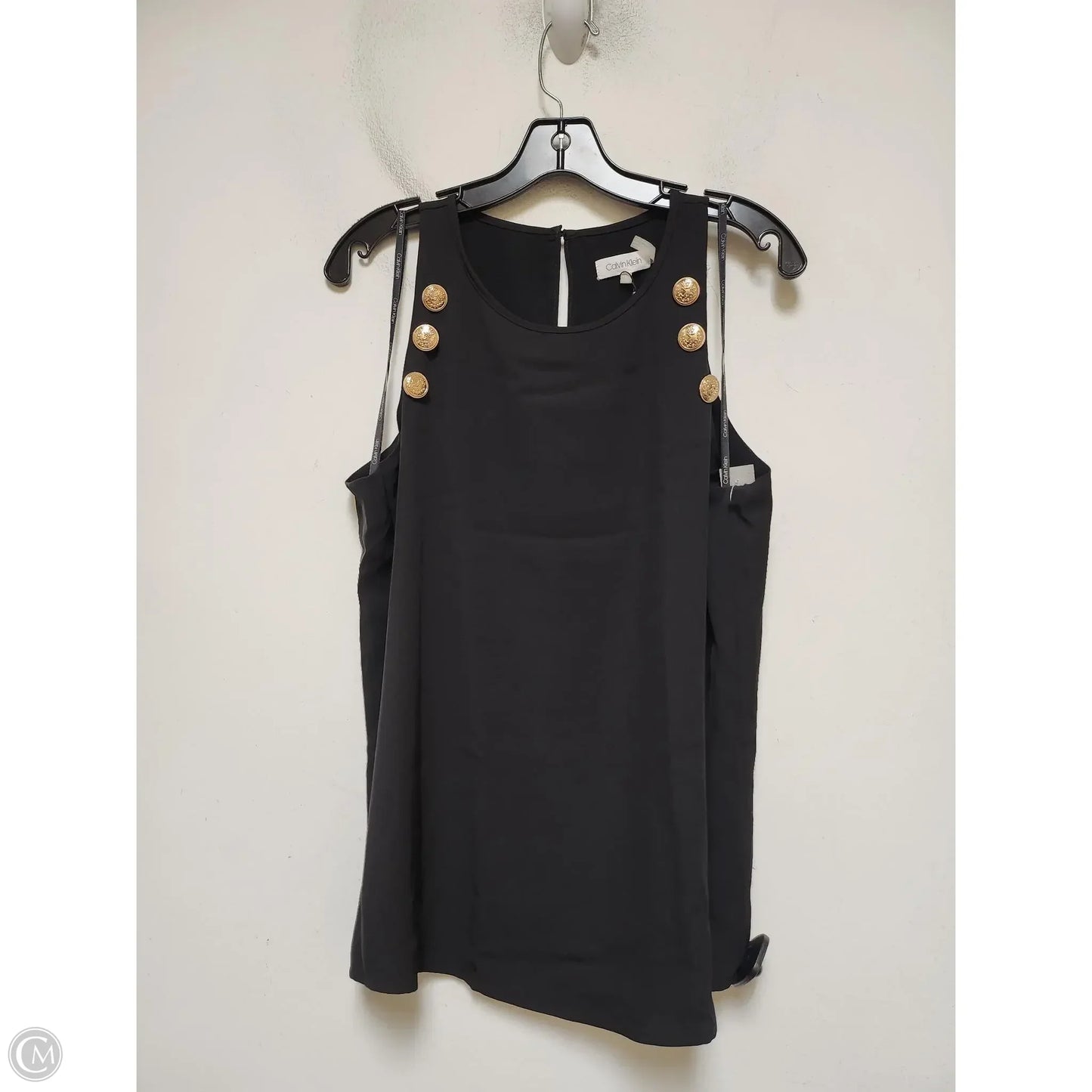 Top Sleeveless By Calvin Klein In Black, Size: L