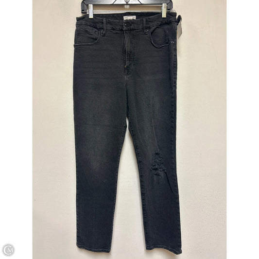 Jeans Straight By Good American In Black Denim, Size: 12