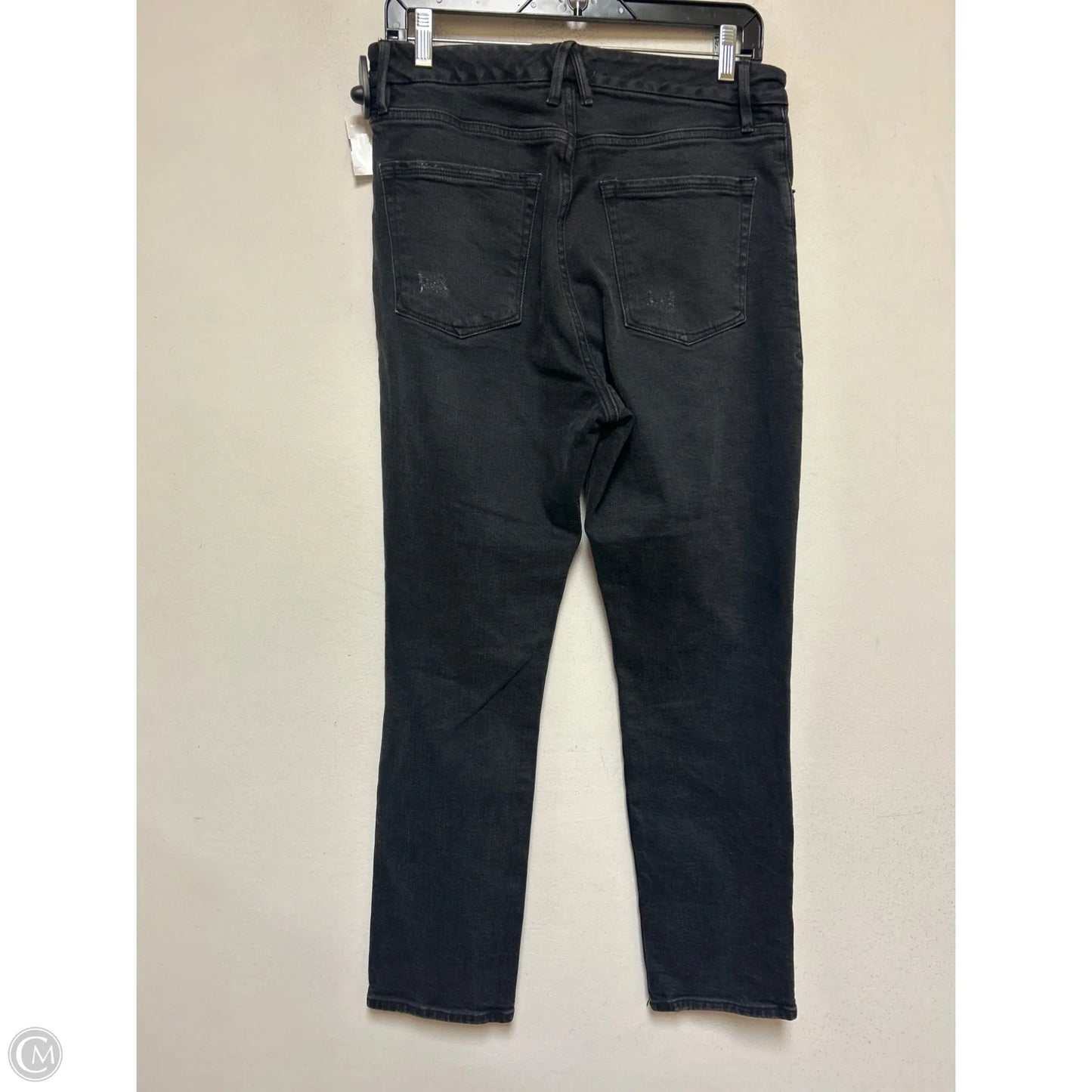 Jeans Straight By Good American In Black Denim, Size: 12