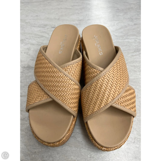 Sandals Heels Wedge By J Slides In Tan, Size: 8