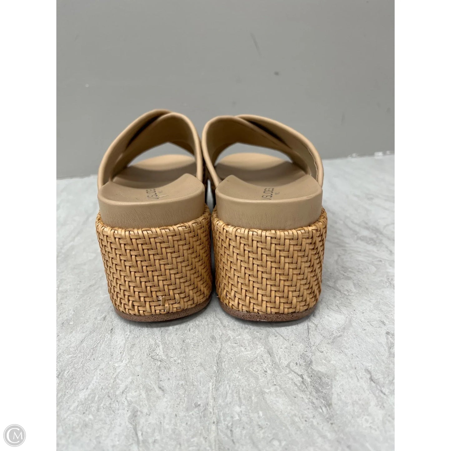 Sandals Heels Wedge By J Slides In Tan, Size: 8