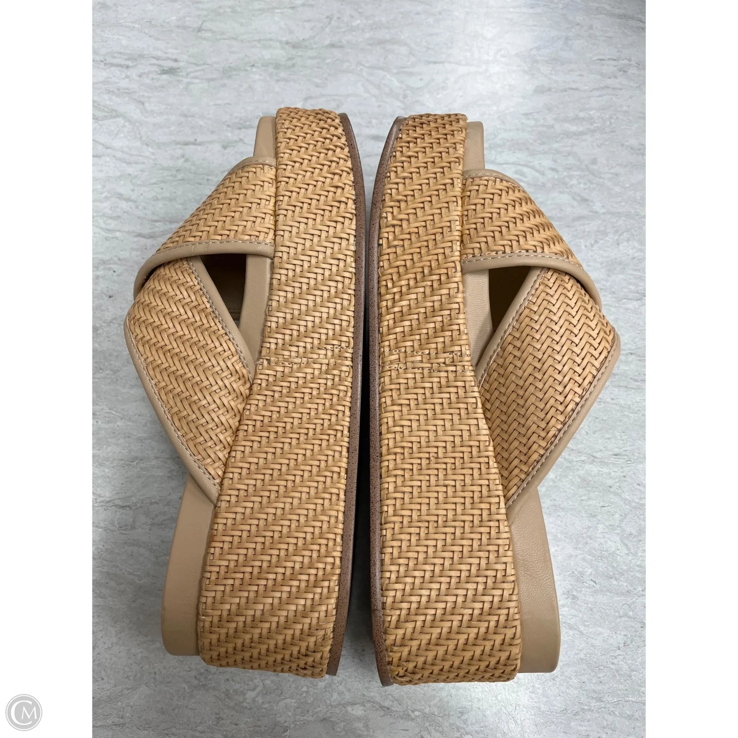 Sandals Heels Wedge By J Slides In Tan, Size: 8