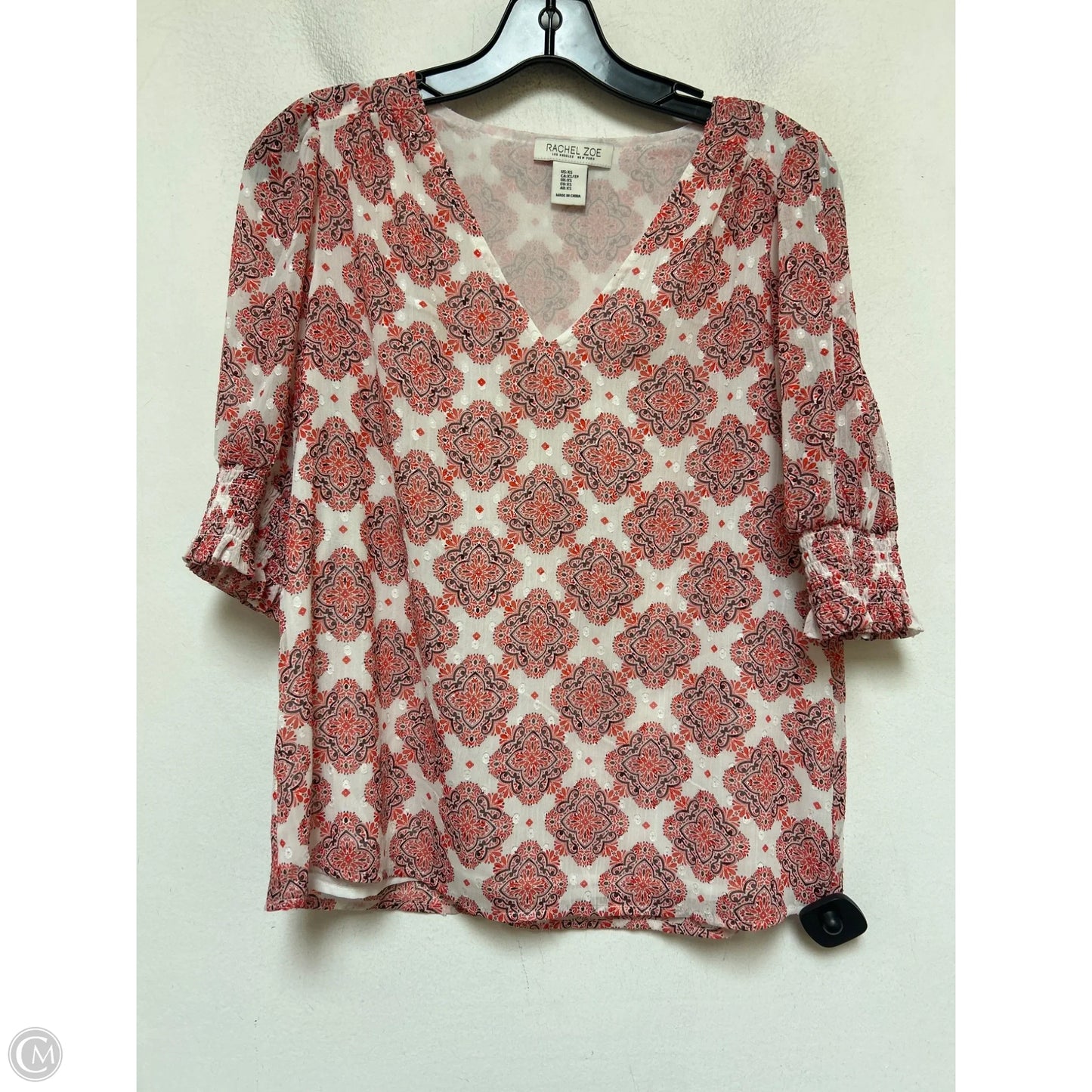 Top Short Sleeve By Rachel Zoe In Red & White, Size: Xs