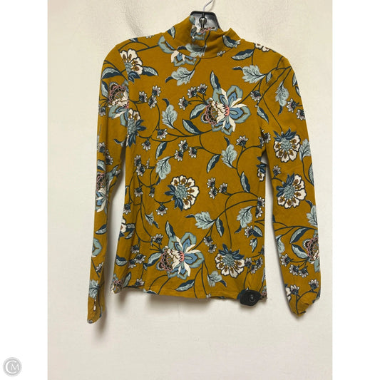 Top Long Sleeve By Maeve In Blue & Yellow, Size: S