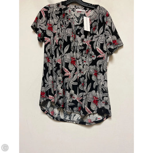 Top Short Sleeve By Notations In Black & Red, Size: M
