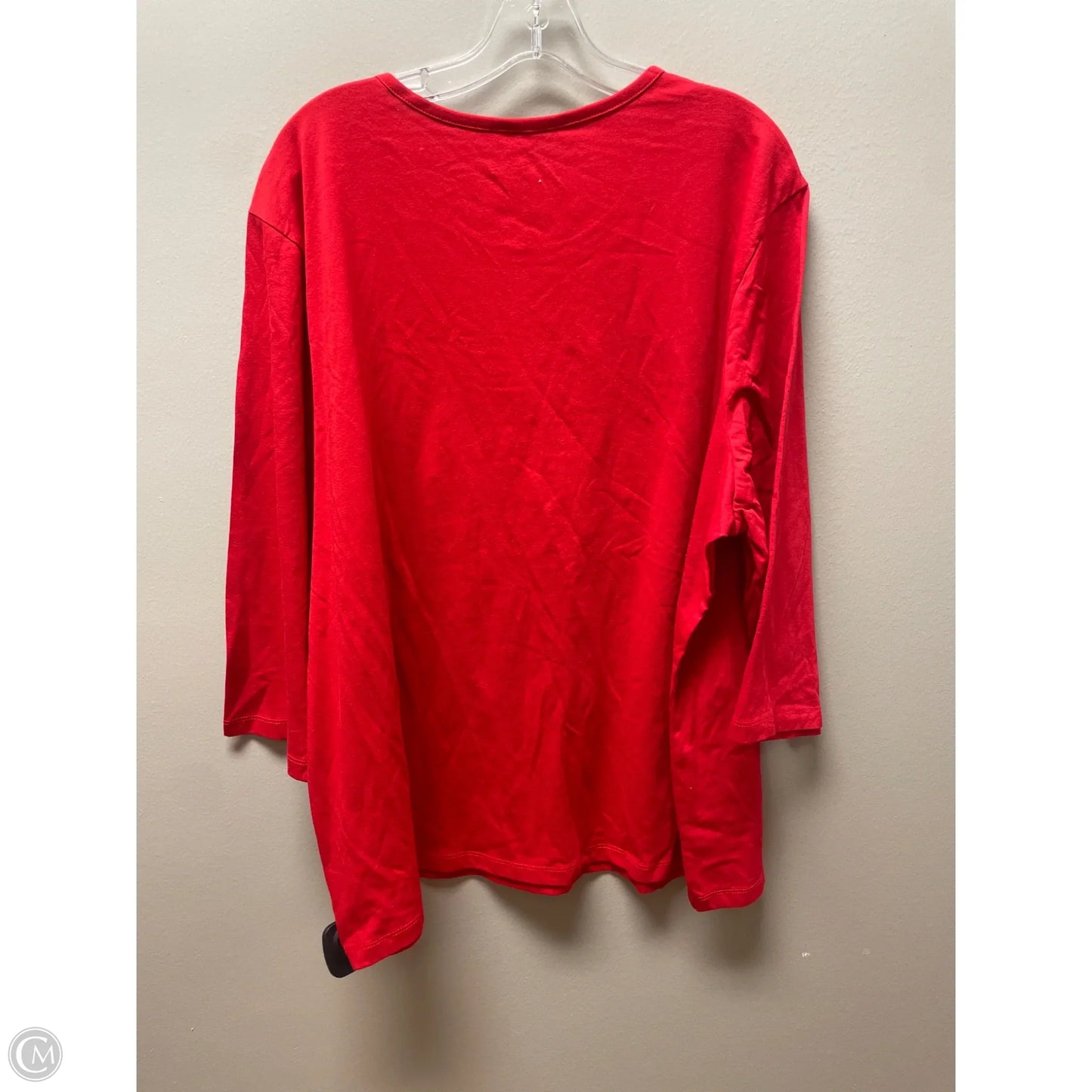Top Long Sleeve Basic By Coral Bay In Red, Size: 3x