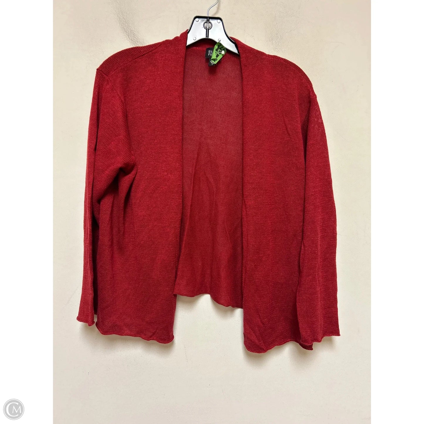 Sweater Cardigan By Eileen Fisher In Red, Size: L