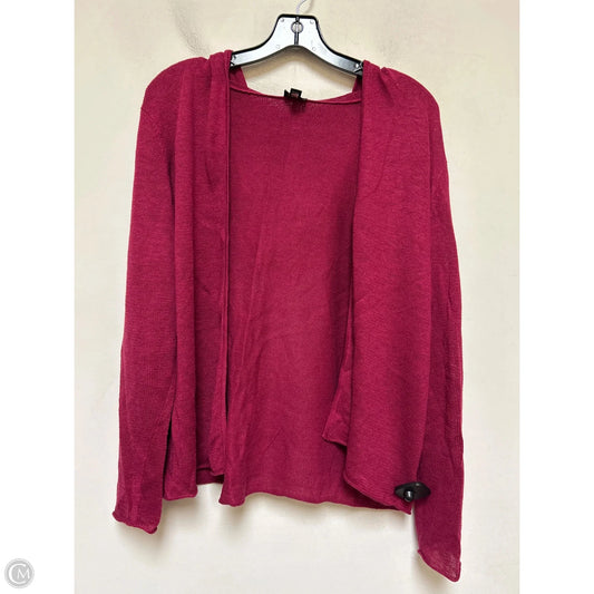 Sweater Cardigan By Eileen Fisher In Purple, Size: L