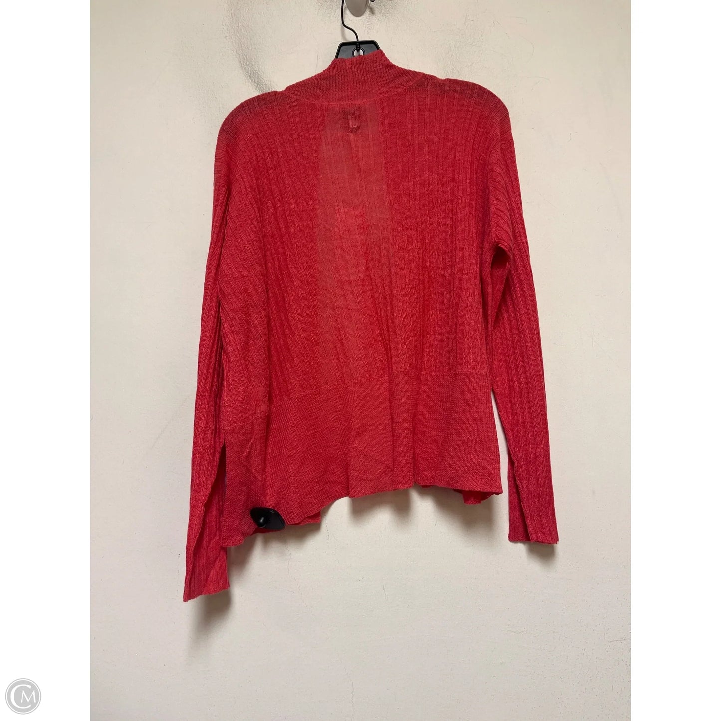 Sweater Cardigan By Eileen Fisher In Coral, Size: L