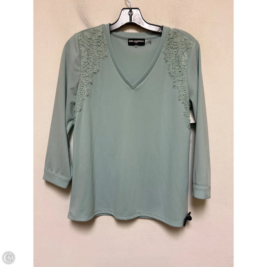 Top Long Sleeve Designer By Karl Lagerfeld In Aqua, Size: S