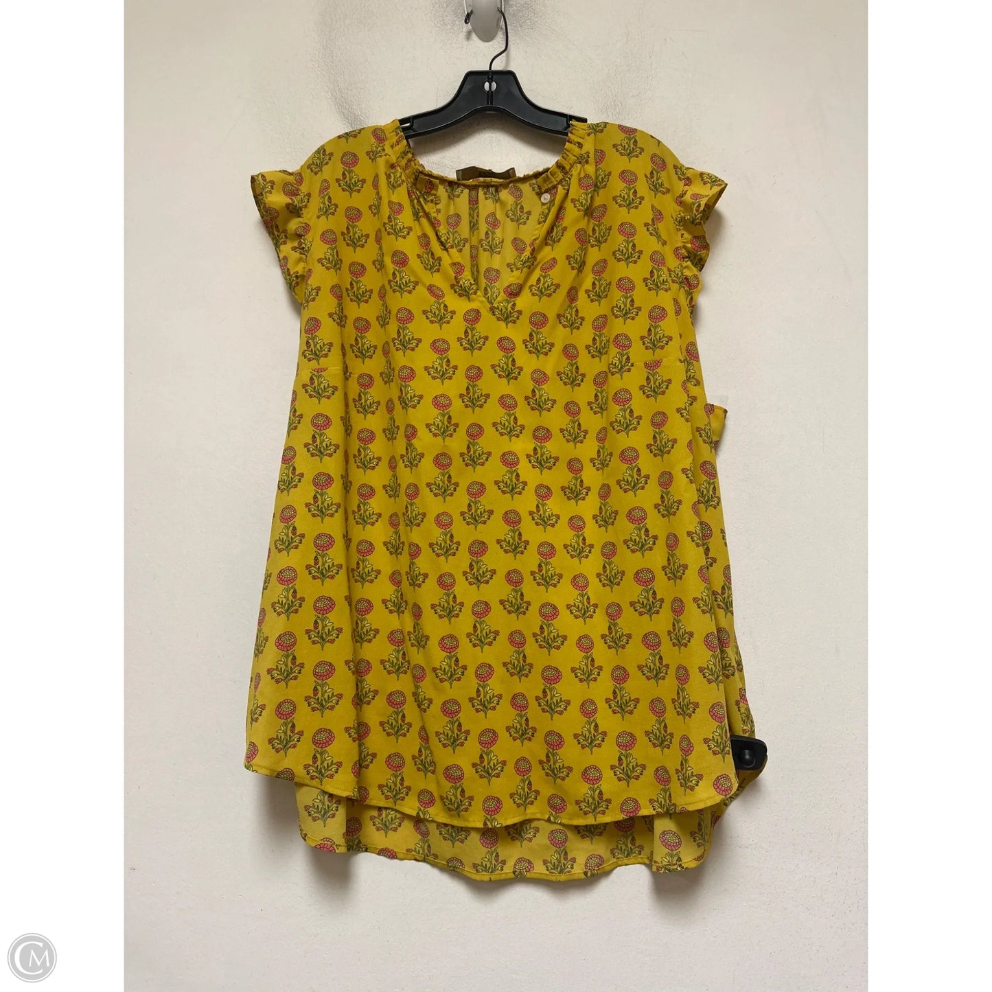 Top Sleeveless By Loft In Pink & Yellow, Size: 2x