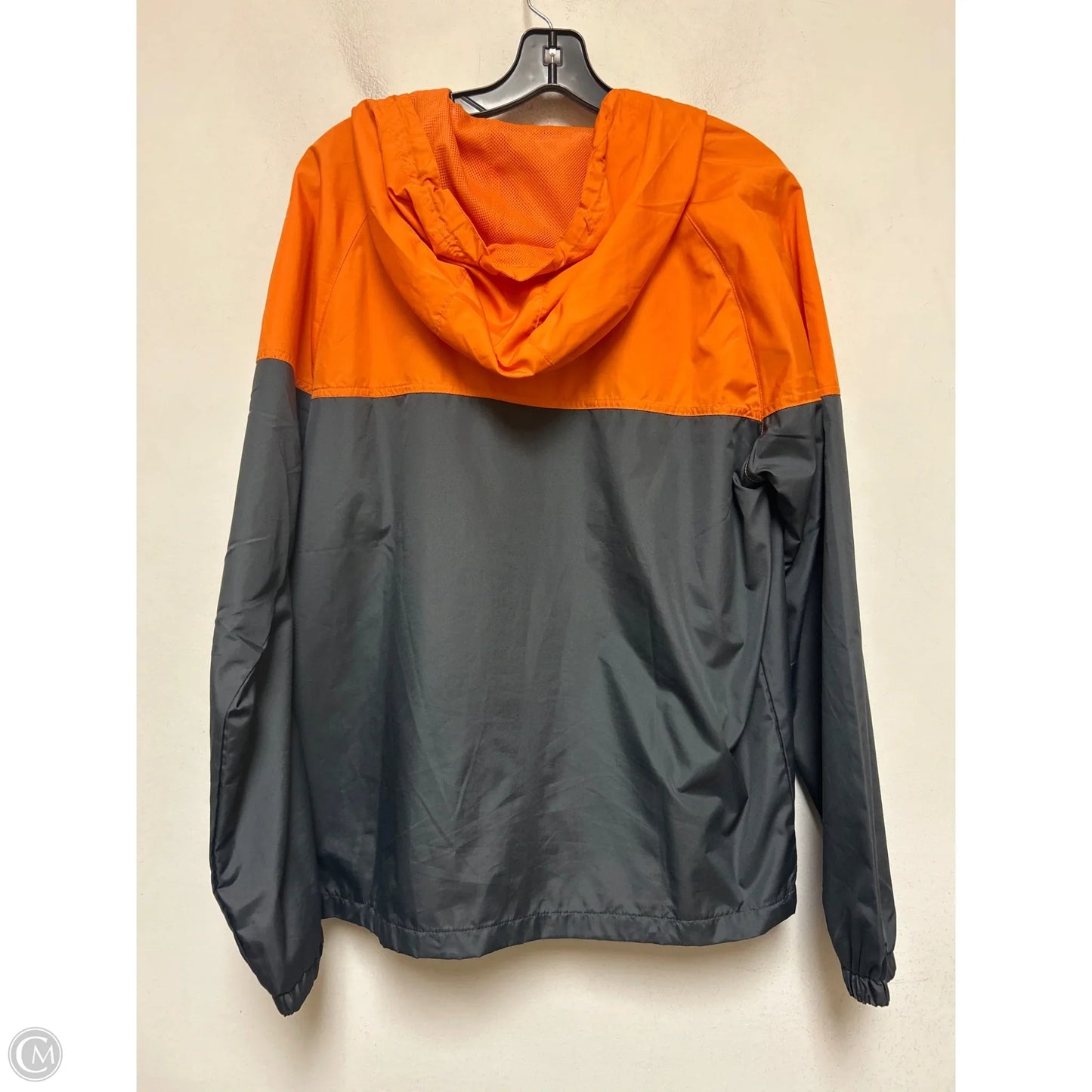 Jacket Windbreaker By Walt Disney In Grey & Orange, Size: S