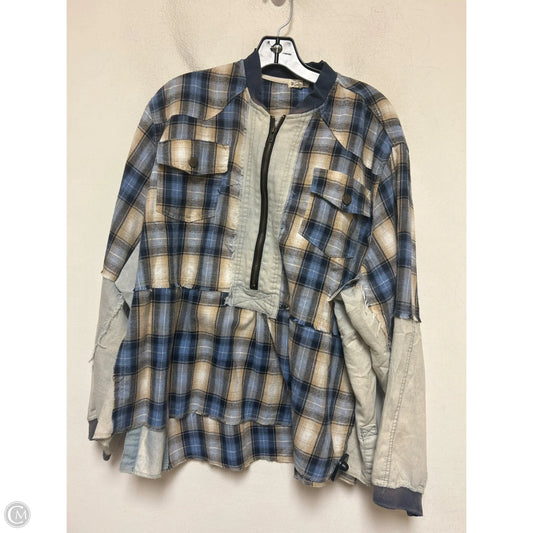 Jacket Shirt By Pol In Plaid Pattern, Size: L