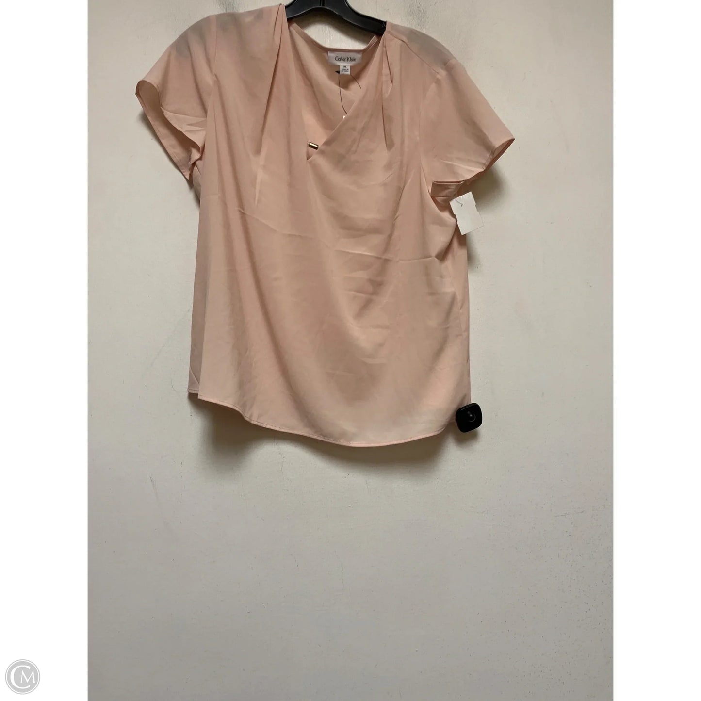 Top Short Sleeve By Calvin Klein In Pink, Size: Xl