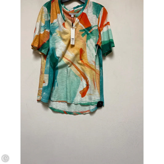 Top Short Sleeve By Chicos In Multi-colored, Size: L