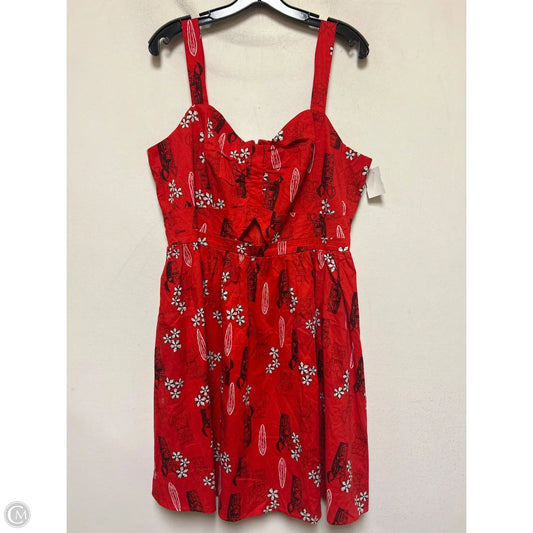 Dress Casual Short By Walt Disney In Red, Size: 2x
