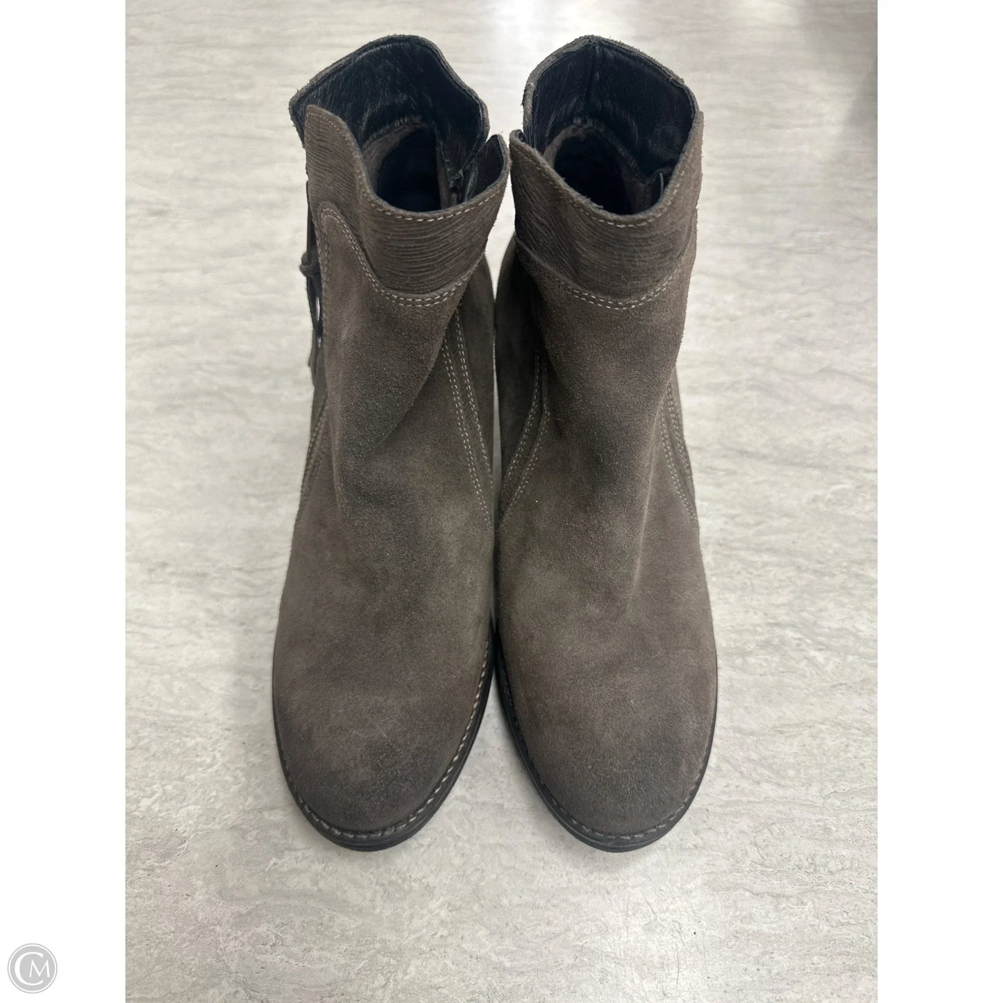 Boots Ankle Heels By Taos In Brown, Size: 9
