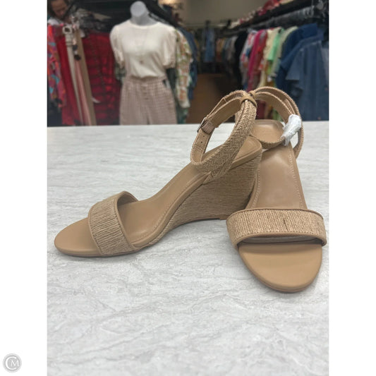Sandals Heels Wedge By Abercrombie And Fitch In Tan, Size: 8