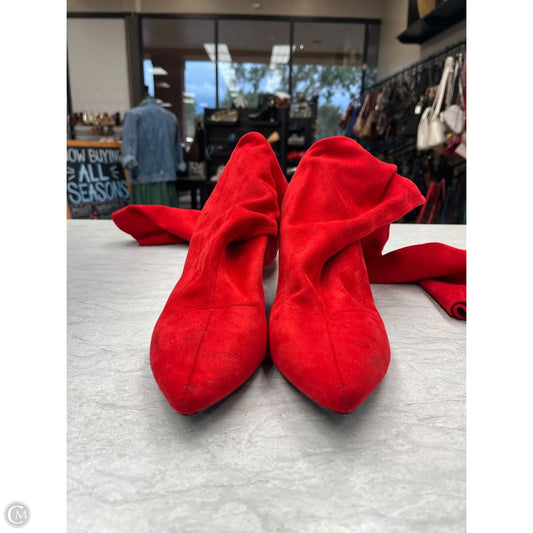 Boots Knee Heels By Inc In Red, Size: 9.5