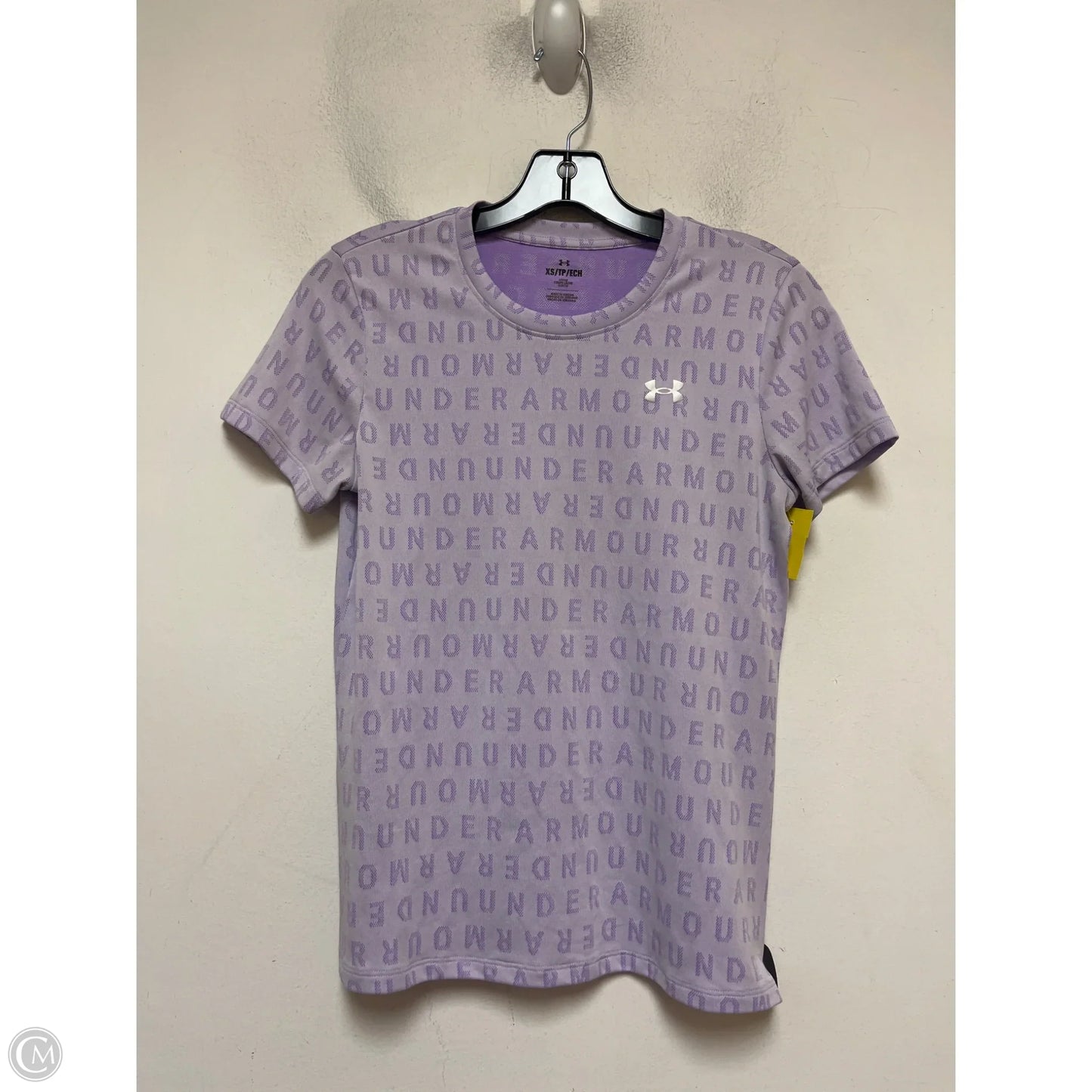 Athletic Top Short Sleeve By Under Armour In Purple, Size: Xs