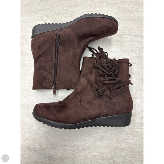Boots Ankle Flats By Herstyle In Brown, Size: 10