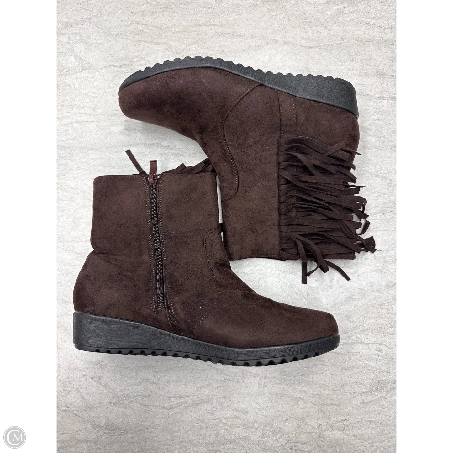 Boots Ankle Flats By Herstyle In Brown, Size: 10
