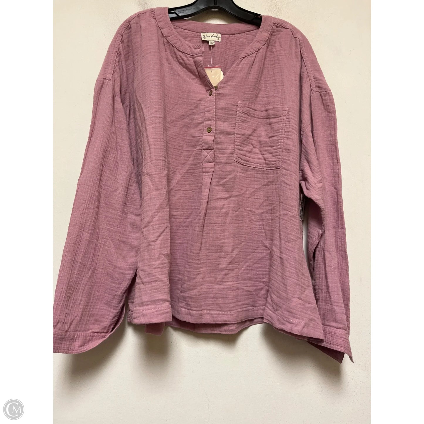 Top Long Sleeve By Wonderly In Purple, Size: 2x