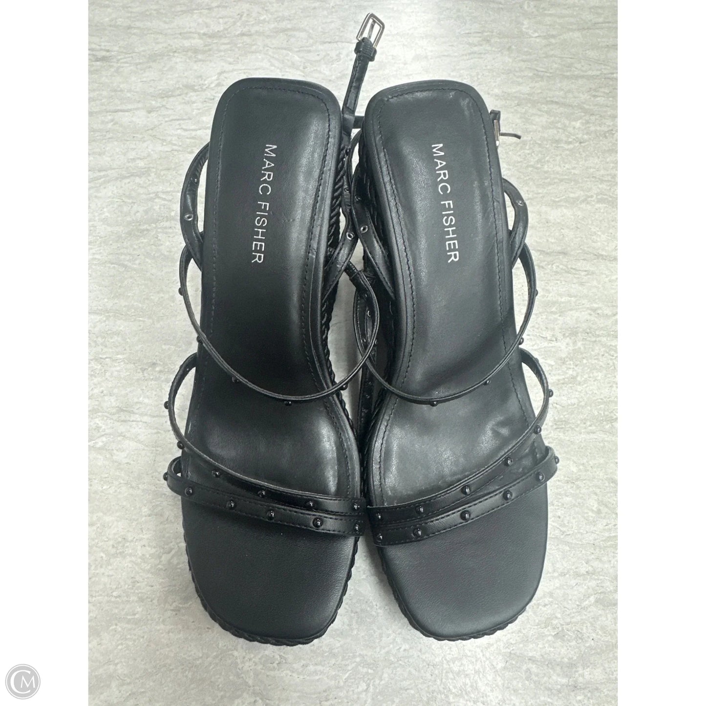 Sandals Heels Wedge By Marc Fisher In Black, Size: 8