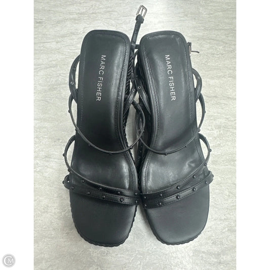 Sandals Heels Wedge By Marc Fisher In Black, Size: 8