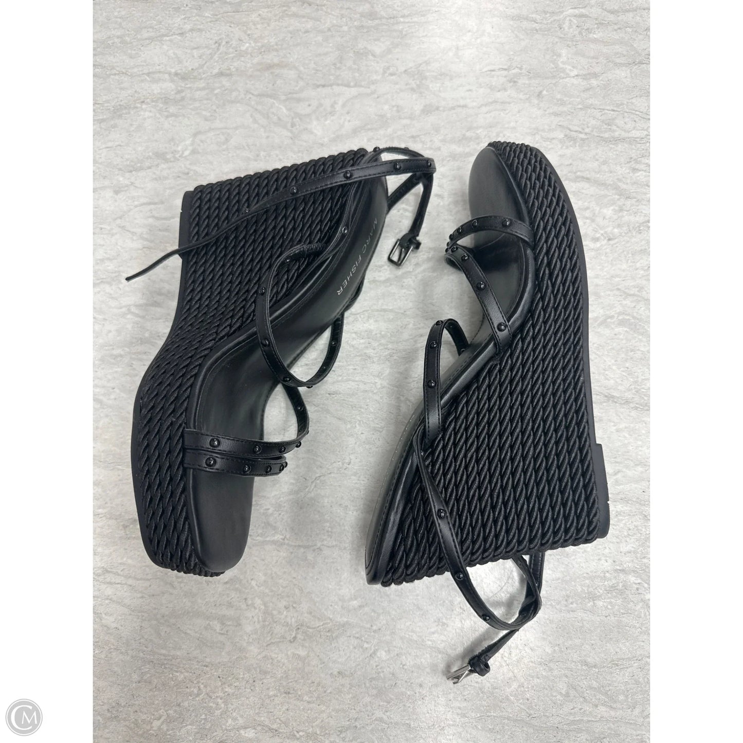 Sandals Heels Wedge By Marc Fisher In Black, Size: 8