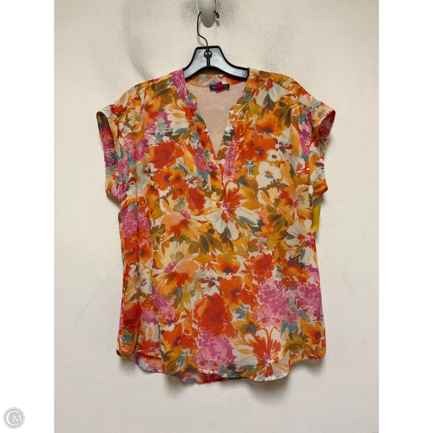 Top Short Sleeve By Vince Camuto In Floral Print, Size: S