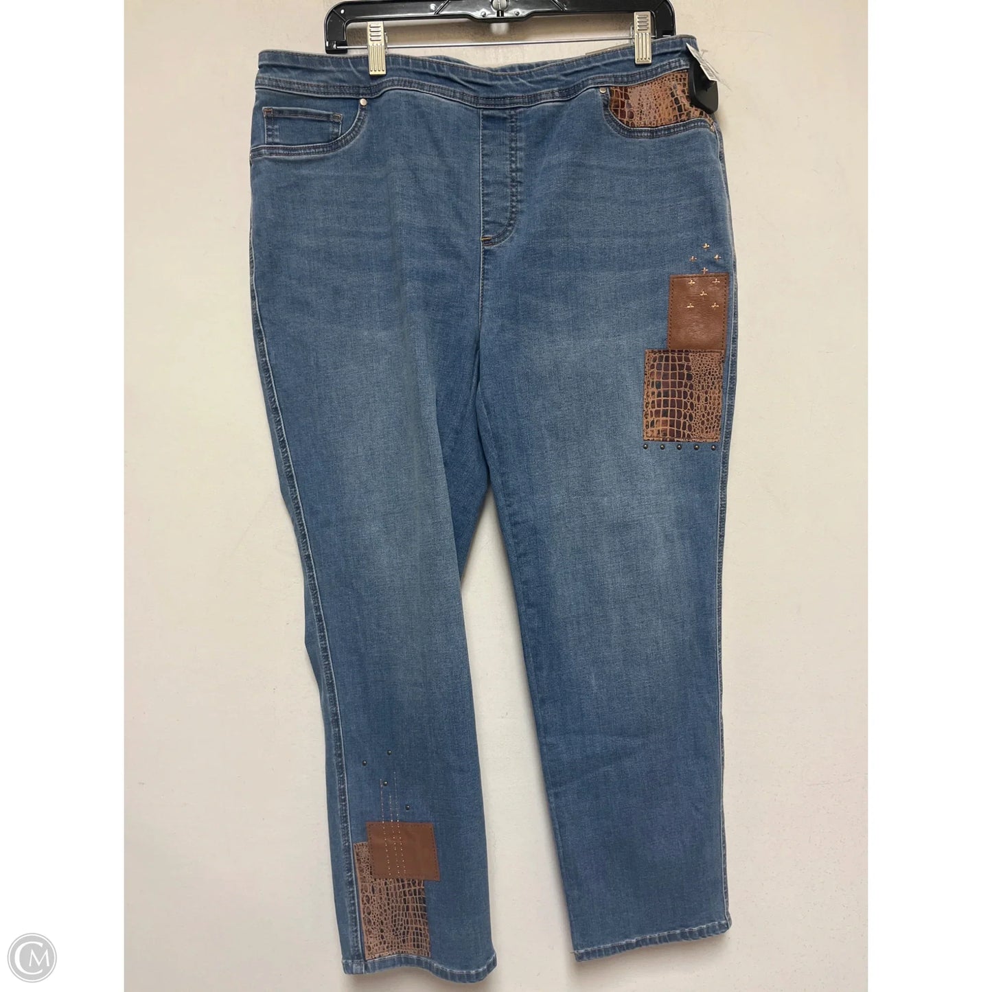 Jeans Straight By Chicos In Blue Denim, Size: 14