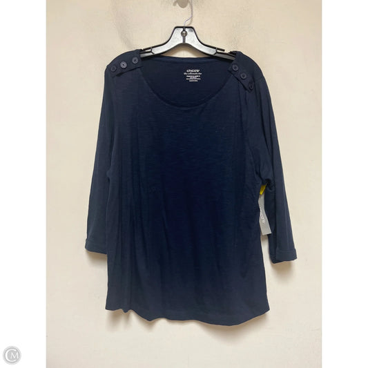Top Short Sleeve By Chicos In Navy, Size: Xl