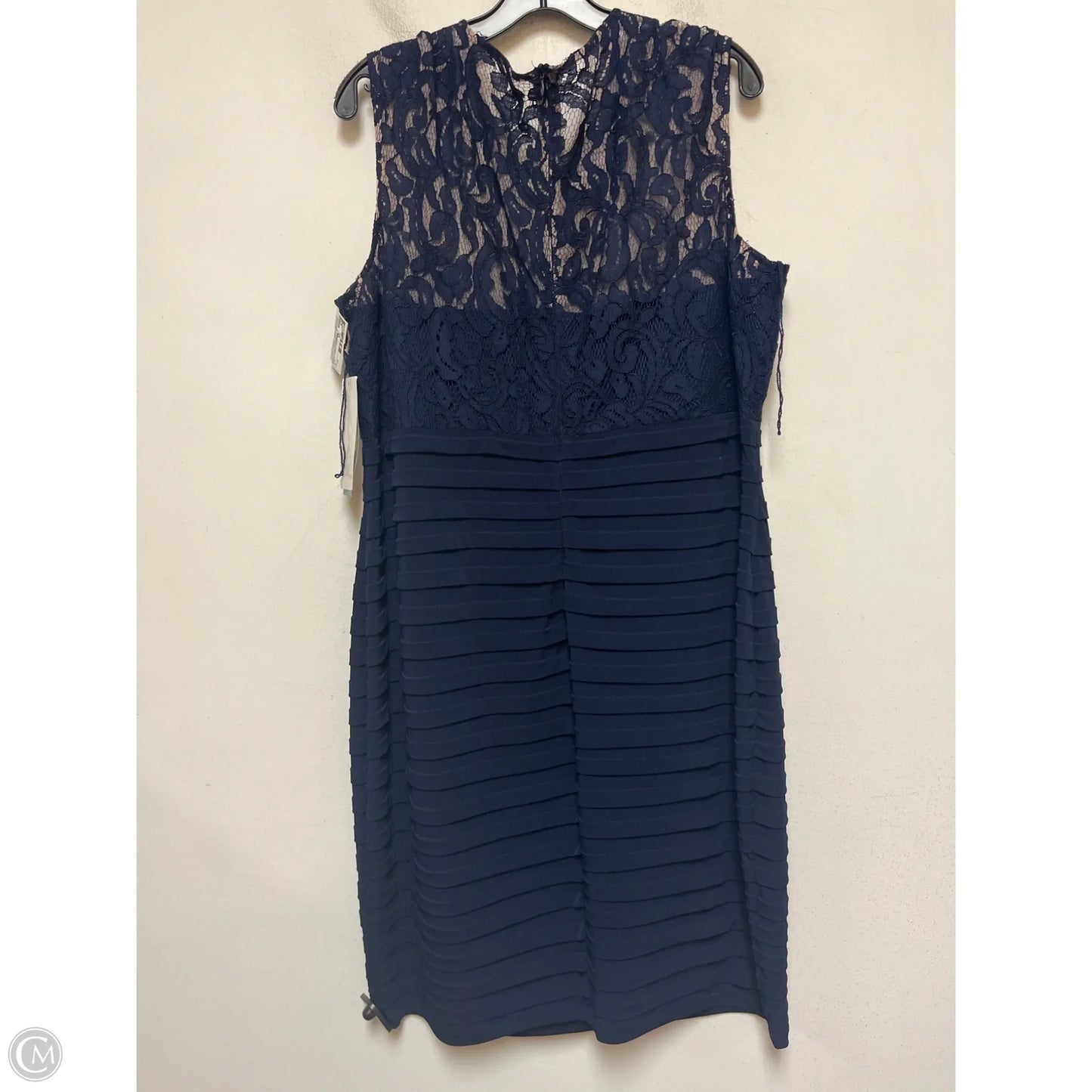 Dress Party Midi By London Times In Blue, Size: 2x
