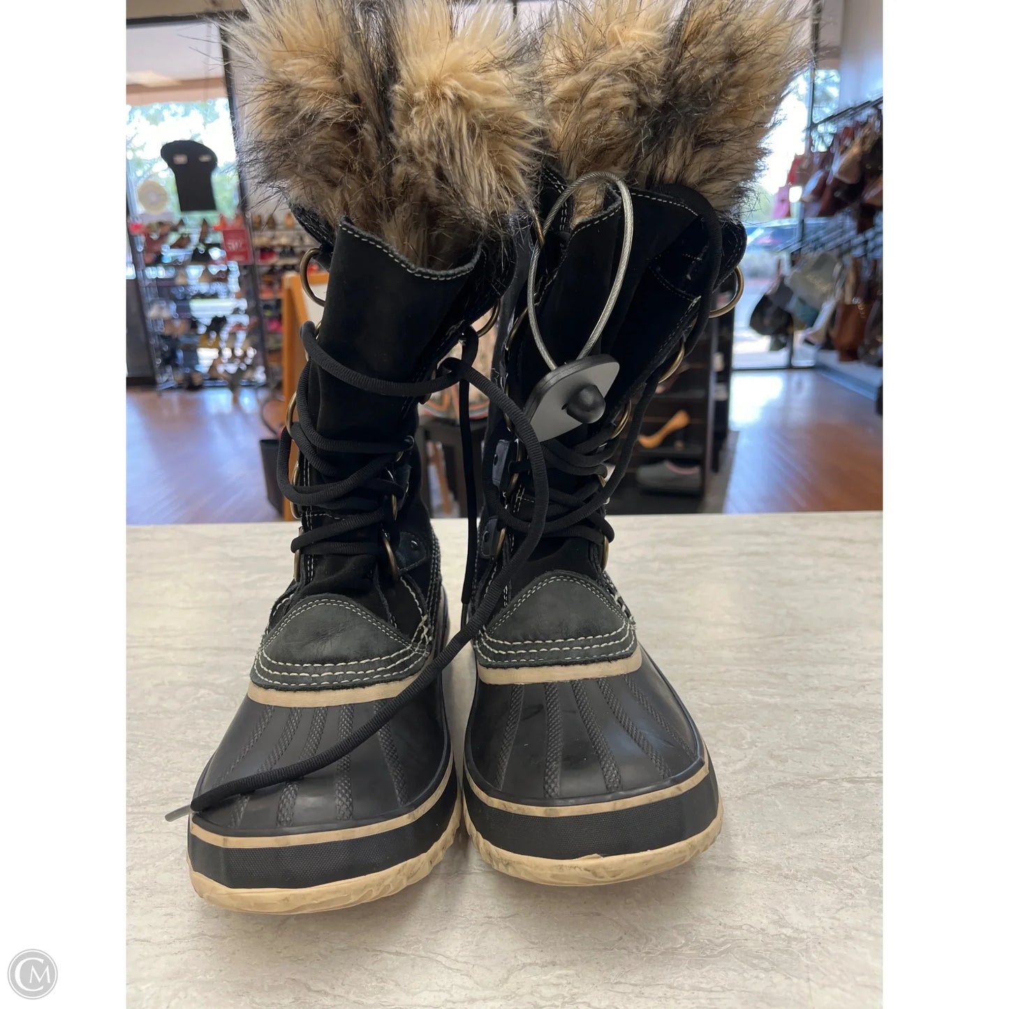 Boots Snow By Sorel In Black & Tan, Size: 10