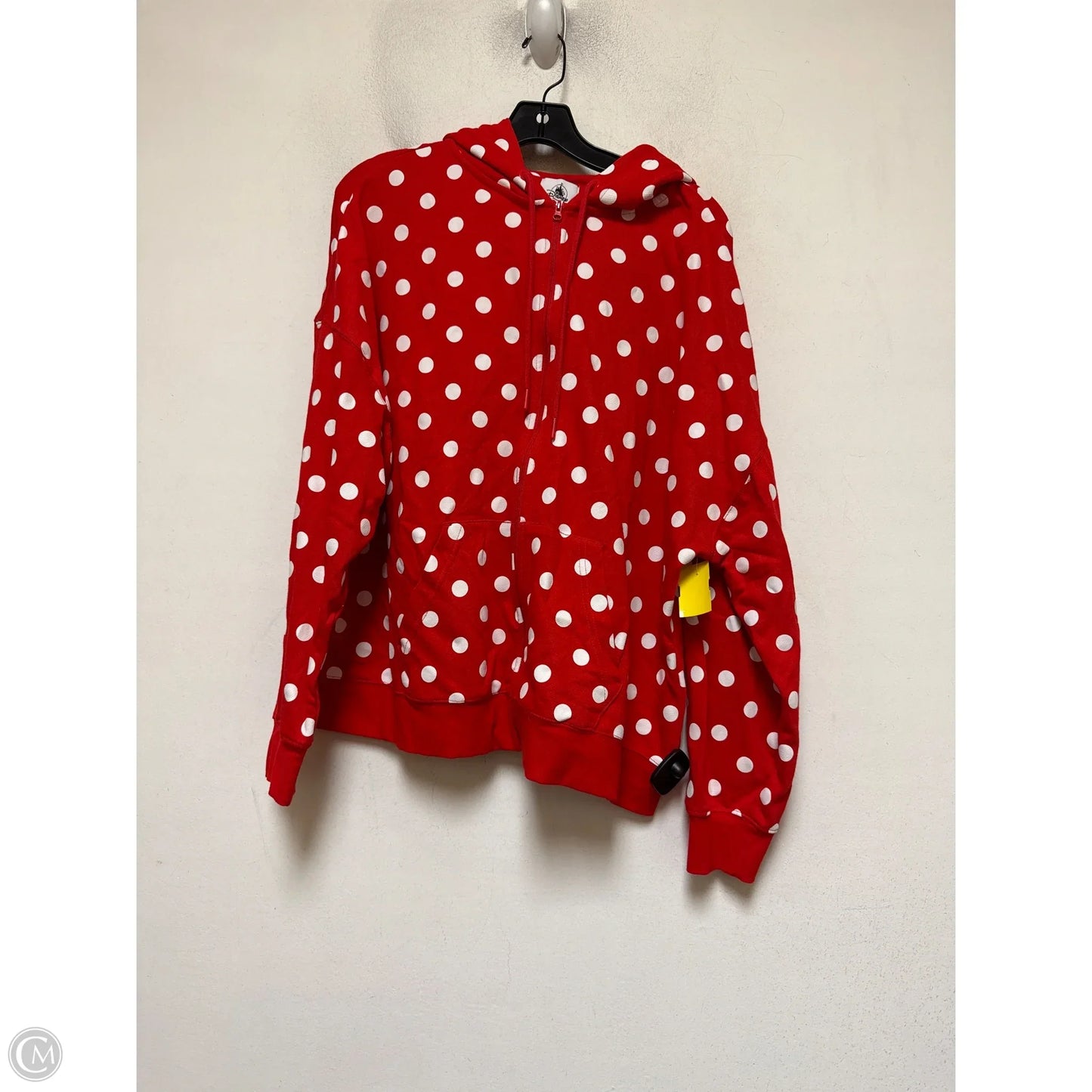 Sweatshirt Hoodie By Disney In Polkadot Pattern, Size: L