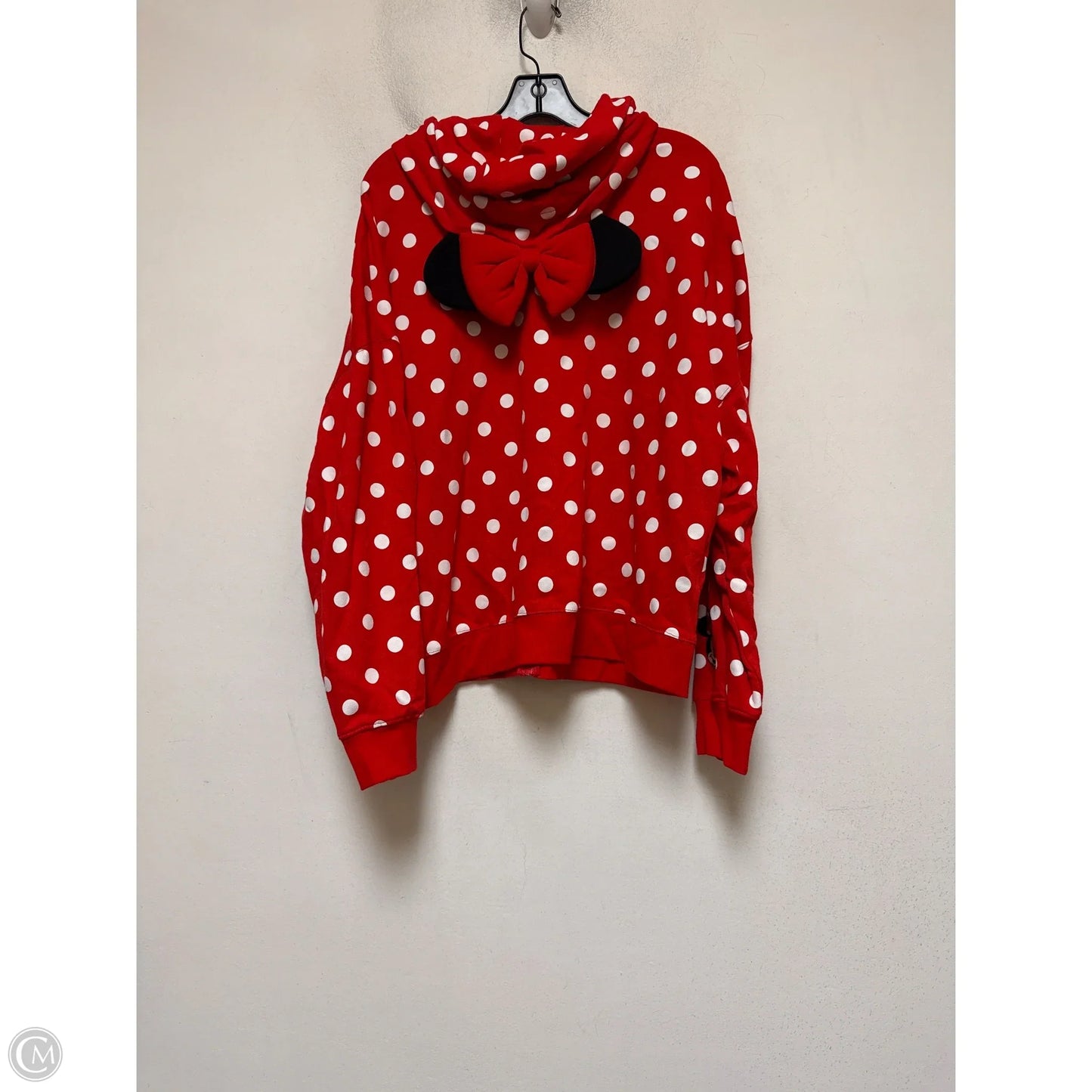 Sweatshirt Hoodie By Disney In Polkadot Pattern, Size: L