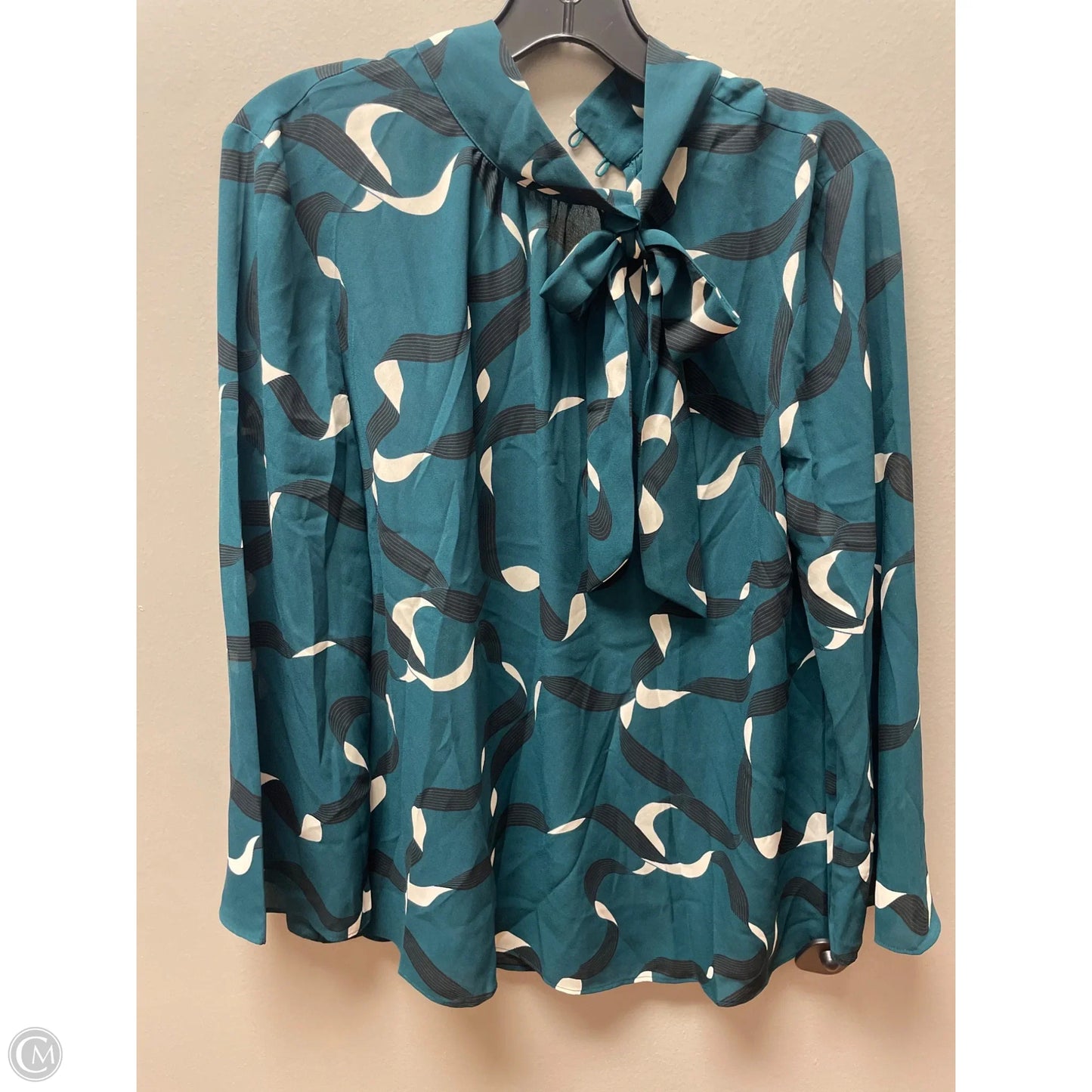 Top Long Sleeve By Ann Taylor In Black & Green, Size: M