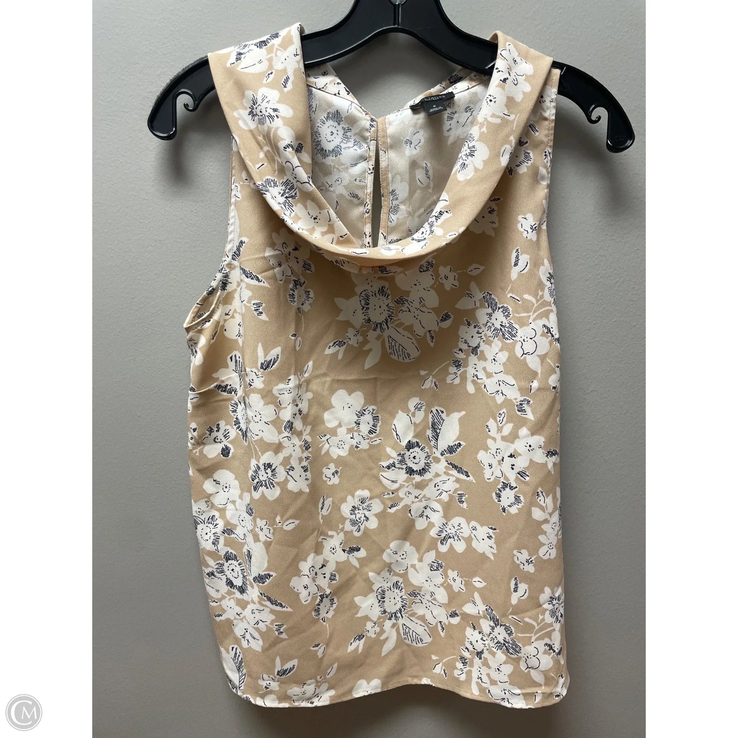 Top Sleeveless By Ann Taylor In Tan & White, Size: M