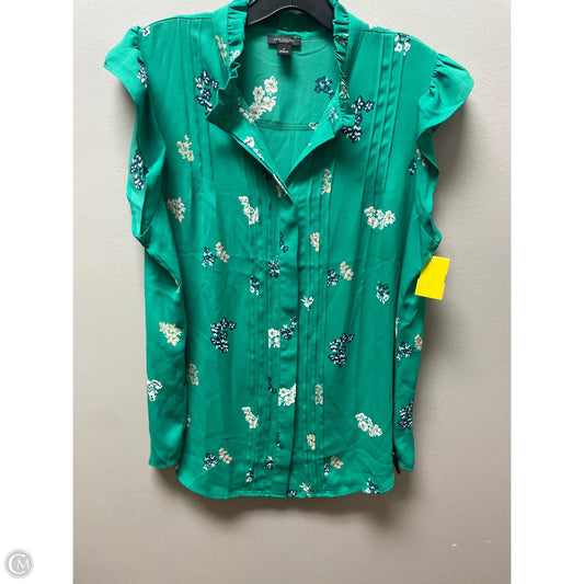 Top Sleeveless By Ann Taylor In Green, Size: M