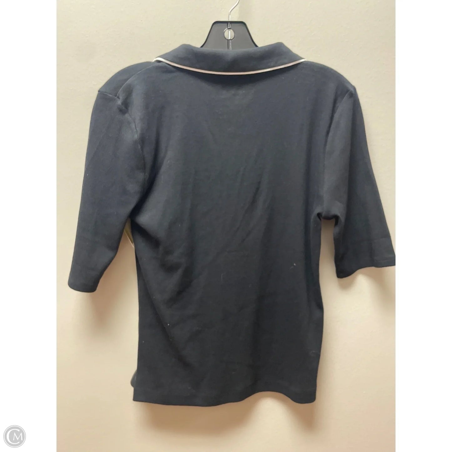 Top Short Sleeve By Loft In Black, Size: L
